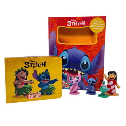 Livro Disney Stitch Contos para Brincar + Miniaturas