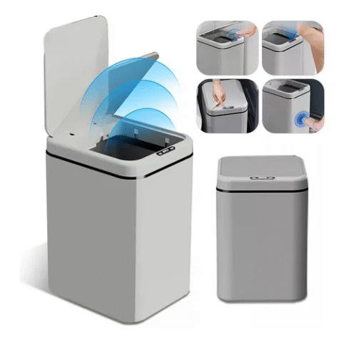 Lixeira Inteligente Grande 20L Sensor Automático Cinza Estocasa