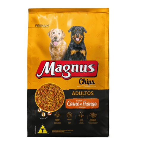 Magnus Ração Seca Para Cães Adultos Chips Carne e Frango 15Kg