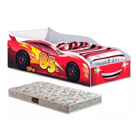 Mini Cama Carro Mcqueen + Colchão Infantil – Lv Móveis