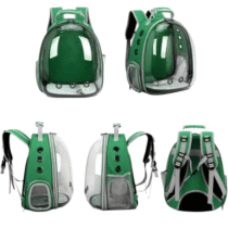 Mochila De Transporte Para Pets Cachorros E Gatos Com Ventilação Transparente Verde