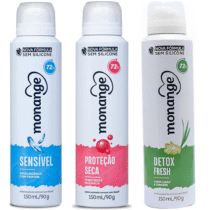 Monange 6 Unidades Desodorante Aerossol Feminino 150ml (3 opções) Monange 6 Unidades Desodorante Aerossol Feminino 150ml (3 opções)