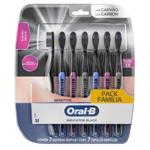 Oral-B Escova de Dente Indicador Black Charcoal 7 Unidades