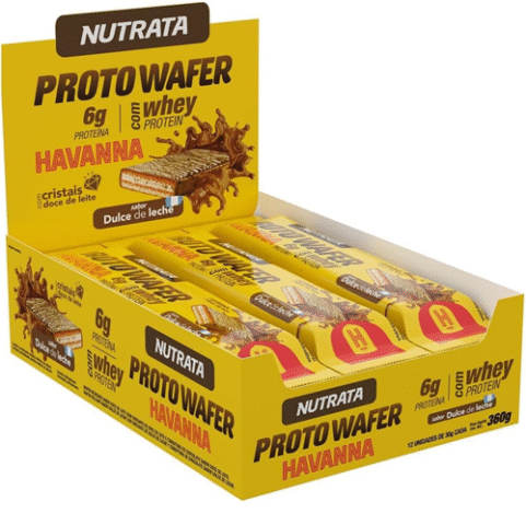 Pack 12 Unidades Nutrata Proto Wafer Doce De Leite Havanna