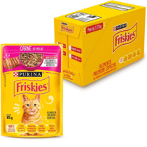 Pack 15 Sachês Purina Friskies Ração Úmida Para Gatos Adultos Carne Ao Molho 85g