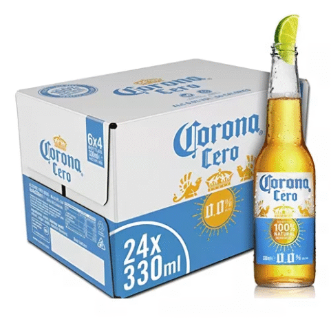 Pack 24 unidades Cerveja Long Neck Corona Zero Sunbrew Sem Álcool 330ml
