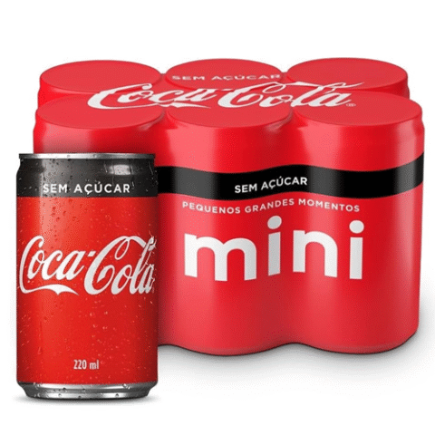 Pack 6 unidades Coca Cola Sem Açúcar Lata 220ml