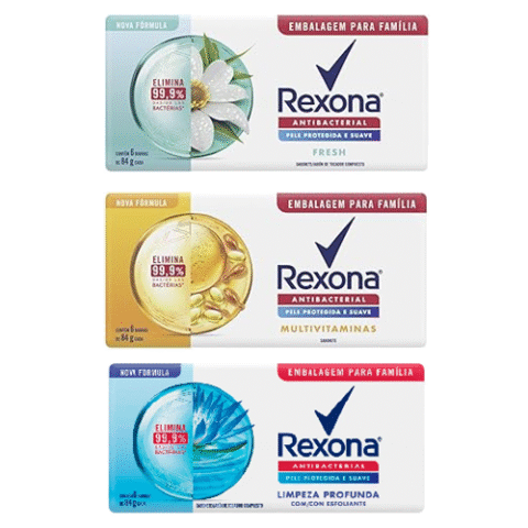 Pack 6 Unidades Rexona Sabonete Em Barra 84g