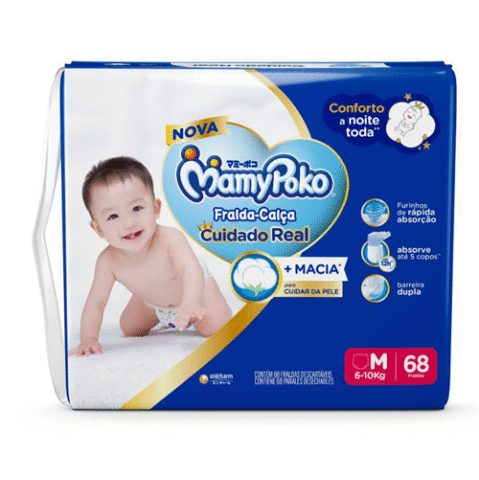 MamyPoko Fralda-Calça Premium Seca M 68 Unidades