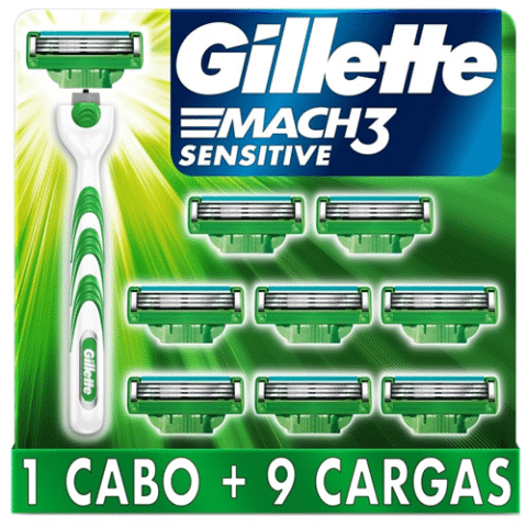 Gillette Aparelho De Barbear Mach3 Sensitive + 9 Cargas