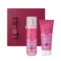 Combo Presente Dia Dos Namorados Cereja Livre: Body Splash 200ml + Loção Corporal 400ml + Caixa De Presente