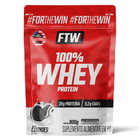 100% Whey Protein 900g Refil Sabor Cookies FTW