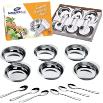 Conjunto Para Sobremesa 12 Peças Jogo De Taças Inox Gourmet