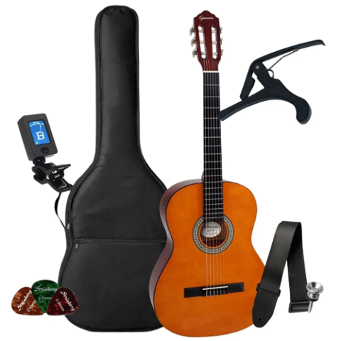 Kit Violão Iniciante Giannini Acústico N14 Nylon Completo
