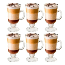 Conjunto 6 Xícaras Taca Alta Capuccino Chocolate Café 125ml