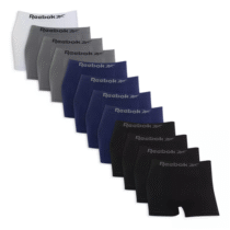 Kit 12 Cuecas Boxer Masculina Sem Costura Microfibra Reebok