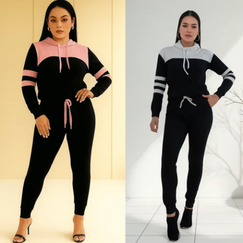 Conjunto Feminino Malha Crepe Blusa E Calça Inverno Luxo Top