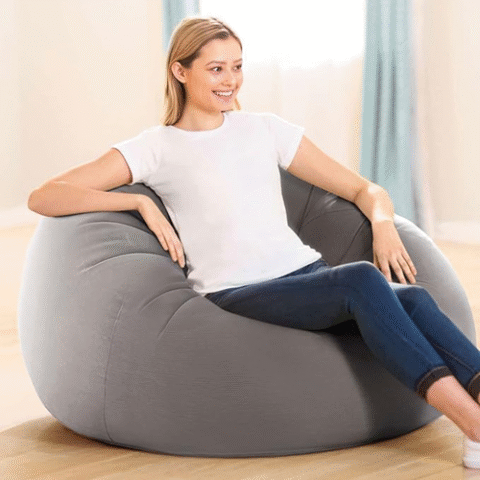 Poltrona Inflável Intex Redonda Com Inflador 100kg