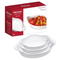 Marinex Conjunto 3 Peças Assadeiras Oval Opaline Branco