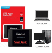 SSD 480GB SATA Leitura 535MB/s Gravação 445MB/s SD Sandisk Plus