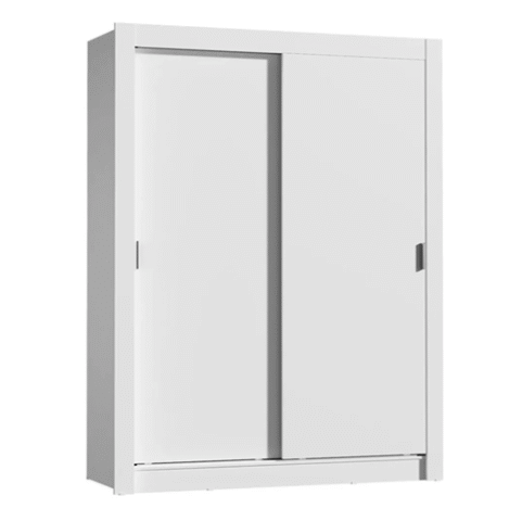 Guarda Roupa Solteiro Denver Madesa 2 Portas Correr Branco