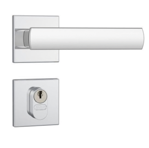 Fechadura Porta Externa 803/35 Cromado Roseta Aço Inox Stam