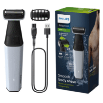 Philips Bodygroom Aparador e Raspador de Pelos para o Corpo, Uso Seco e Molhado, à Prova d’água, Bivolt