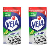 Refil 2 Unidades Limpador Desengordurante Veja Cozinha Limão 400ml