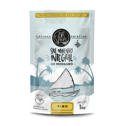 Sal Marinho BR Spices Integral De Mossoró Fino Pouch 1Kg