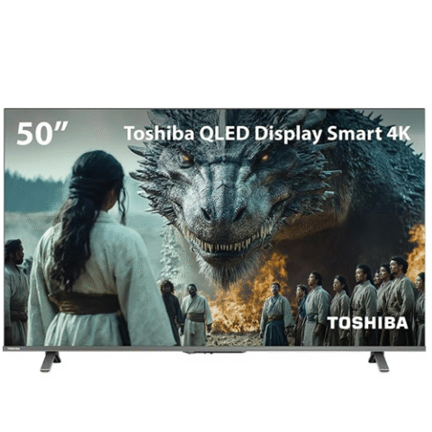 Smart TV QLED 50 4K Toshiba Google TV 3HDMI 2USB Wi-Fi