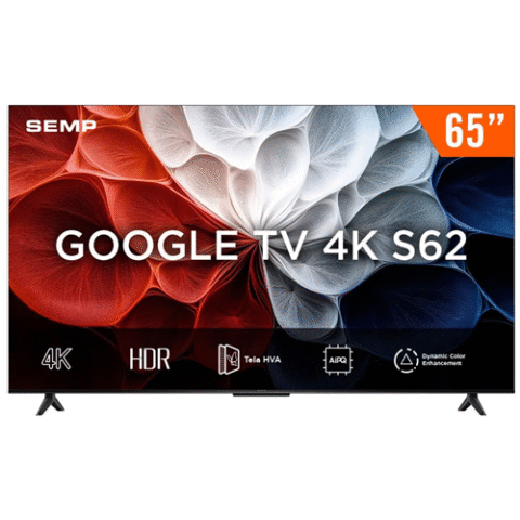 Smart TV Semp 65″ LED HVA 4K Bluetooth 3 HDMI Wi-Fi Android Google TV HDR10+ Google Cast