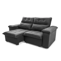 Sofá Retrátil Reclinável King House Verona 1,50m Velut Cinza C/ Molas