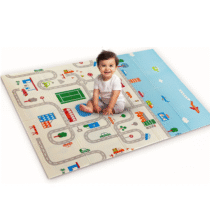 Tapete Infantil Emborrachado Sensorial Dobrável Dupla Face 1,80m x 1,20m Cidade I Love Baby