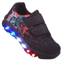 Tenis Infantil LED com Velcro Dinossauro