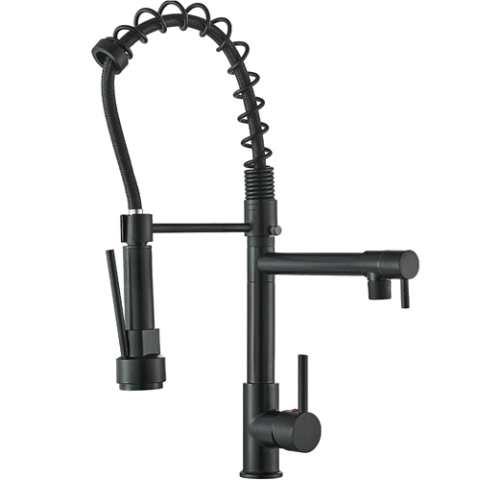 Torneira Cozinha Gourmet Misturador Monocomando Com Spray Extensor Preto