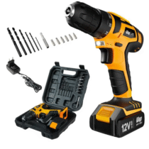 WAP Furadeira e Parafusadeira a Bateria 12V com Maleta + 13 Peças Bivolt