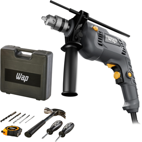 WAP Parafusadeira e Furadeira de Impacto 3/8″ 700W + Maleta + 11 Acessórios 127V