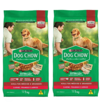 2 Pacotes Purina Dog Chow Nestlé Purina Dog Chow Extralife Adultos Médios E Grandes Carne Frango E Arroz 10.1Kg