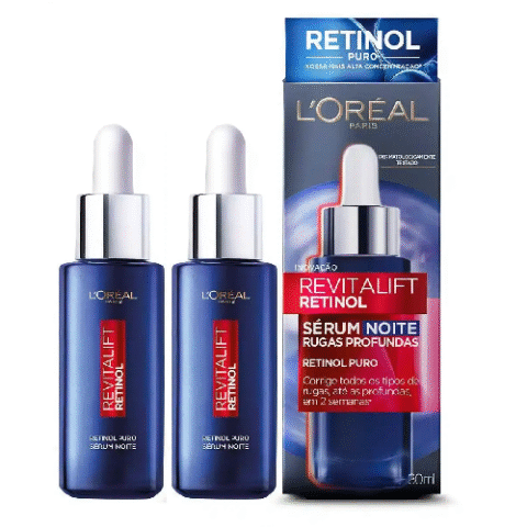 2 Unidades L’Oréal Paris Sérum Retinol Noturno Antirrugas Revitalift 30ml