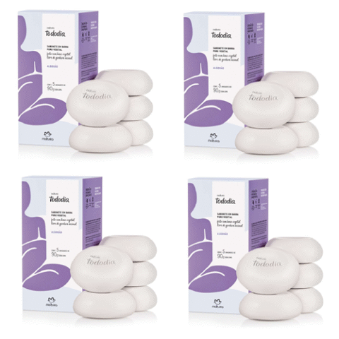 4 Caixas Sabonete em Barra Puro Vegetal Tododia Algodão 5 unidades cada