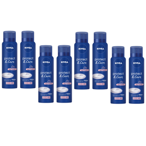 4 Kits Desodorante Aerossol Nivea Protect & Care 2 Unidades 150ml