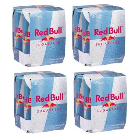4 Packs com 4 Latas Red Bull Energético sem Açúcar 250ml