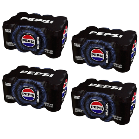 4 Packs Pepsi Zero Black 350ml 12 Unidades cada