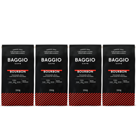 4 Unidades Baggio Café Café Torrado E Moído Bourbon 250g