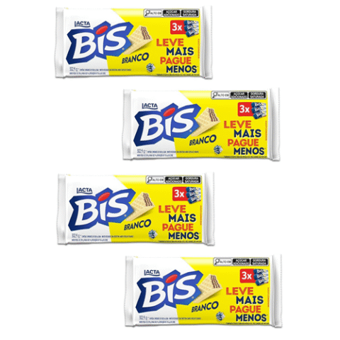 4 Unidades Bis Branco – Kit com 3 unidades de 100,8g
