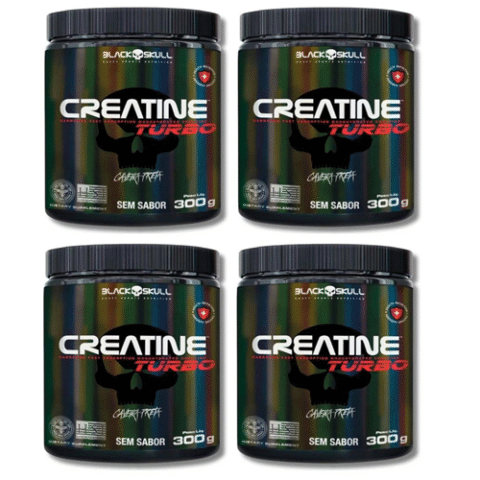 4 Unidades Black Skull Creatine Turbo 300g