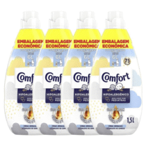 4 Unidades Comfort Amaciante Concentrado Puro Cuidado 1,5L