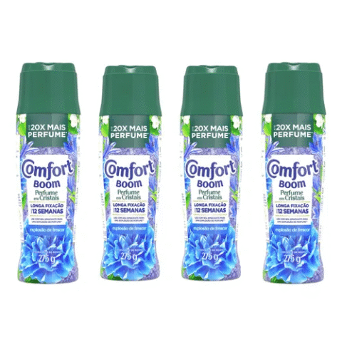 4 Unidades Comfort Boom Perfume em Cristais Explosão de Frescor 275g