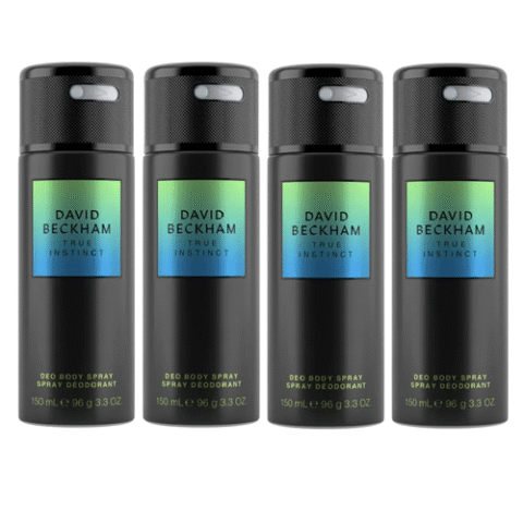 4 Unidades David Beckham Desodorante Body Spray True Instinct Masculino 150ml