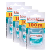 4 Unidades Fio Dental Johnson’s Reach Essencial Menta 100m cada
